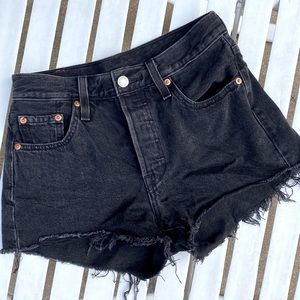 Levi’s black denim shorts